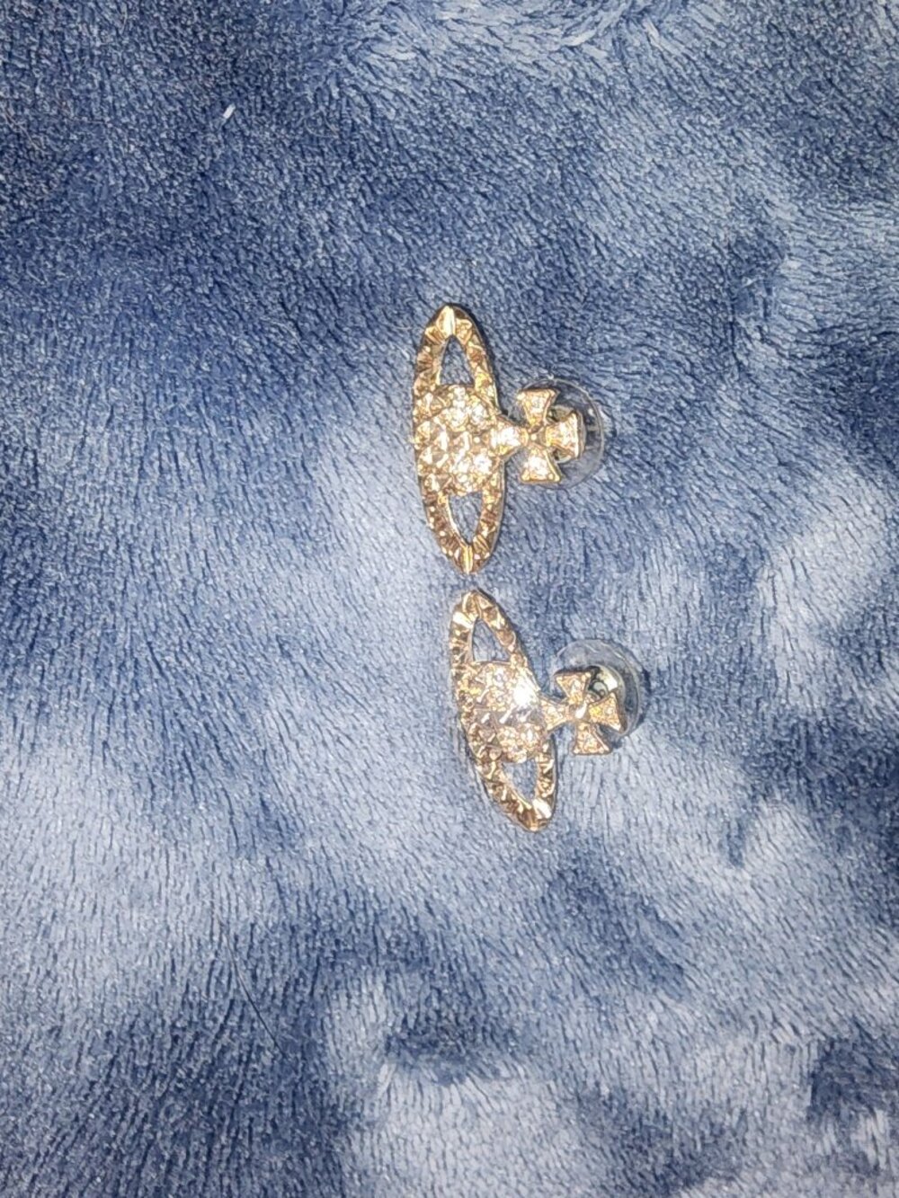 Earrings Pierce Saturn Orb Rhinestone